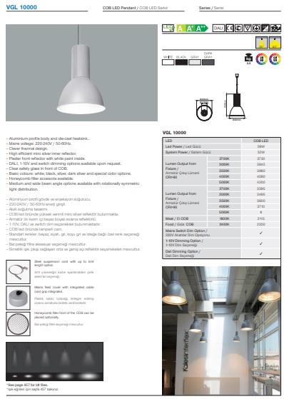 VGL 10000 Ürün Detayları