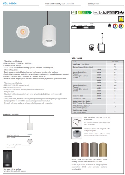 VGL 10004 Ürün Detayları