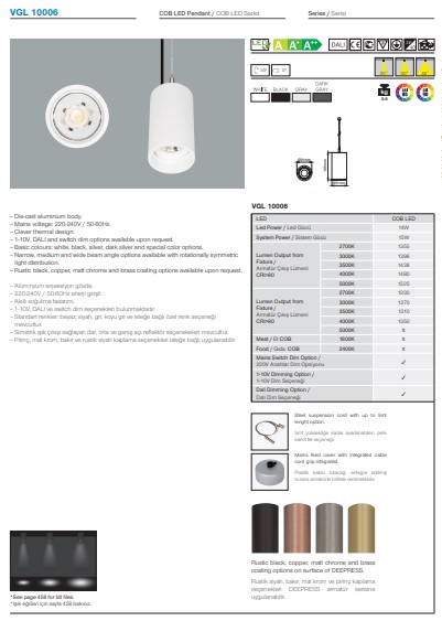 VGL 10006 Ürün Detayları