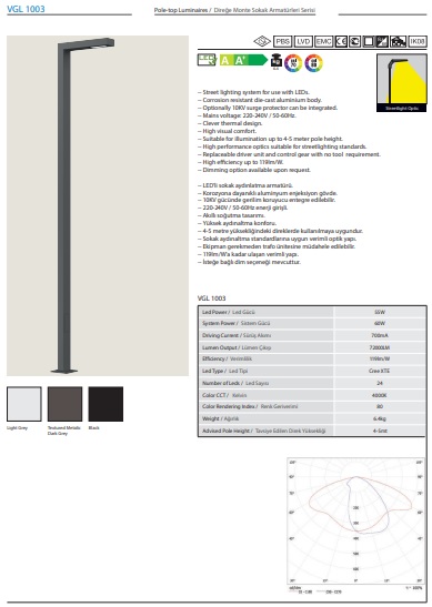 VGL 1003 Ürün Detayları