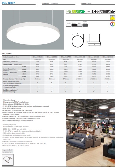 VGL 12007 Ürün Detayları