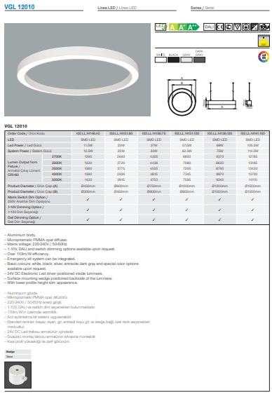 VGL 12010 Ürün Detayları