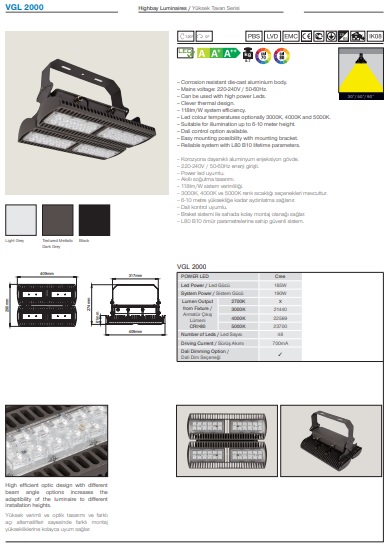 VGL 2000 Ürün Detayları