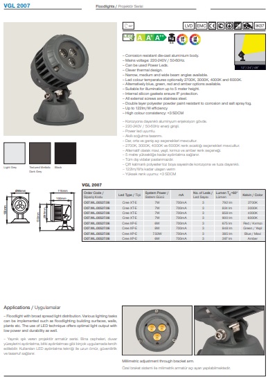 VGL 2007 Ürün Detayları