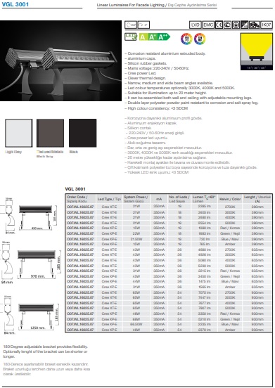 VGL 3001 Ürün Detayları