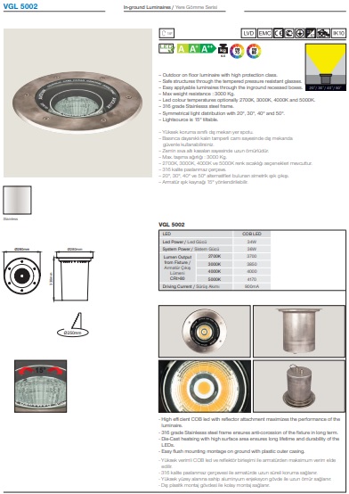 VGL 5002 Ürün Detayları