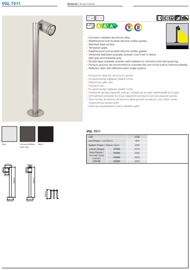 VGL 7011 Ürün Detayları