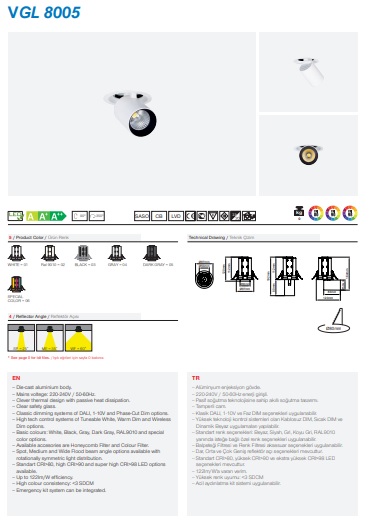 VGL 8005 Ürün Detayları