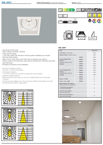 VGL 8007 Ürün Detayları
