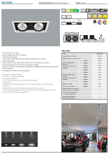 VGL 8009 Ürün Detayları