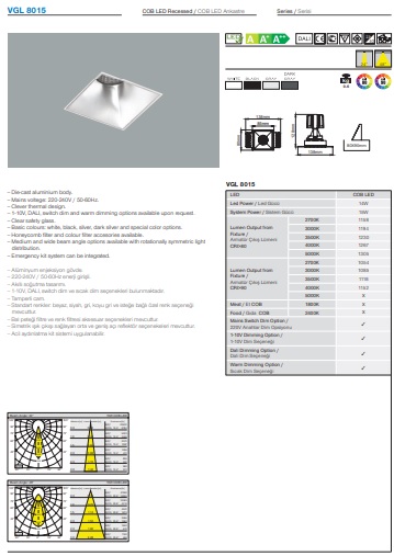 VGL 8015 Ürün Detayları