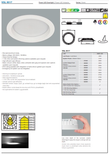 VGL 8017 Ürün Detayları