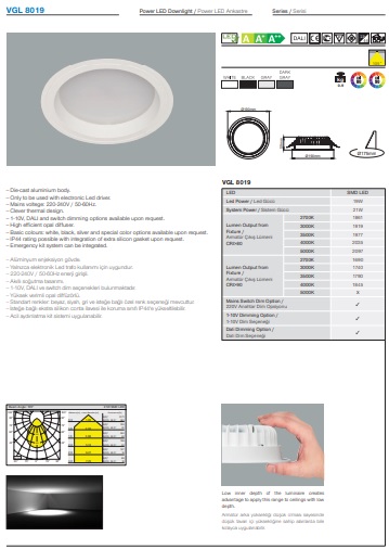 VGL 8019 Ürün Detayları