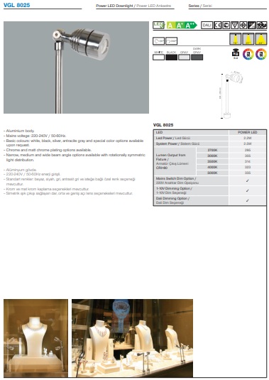 VGL 8025 Ürün Detayları