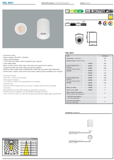 VGL 9001 Ürün Detayları