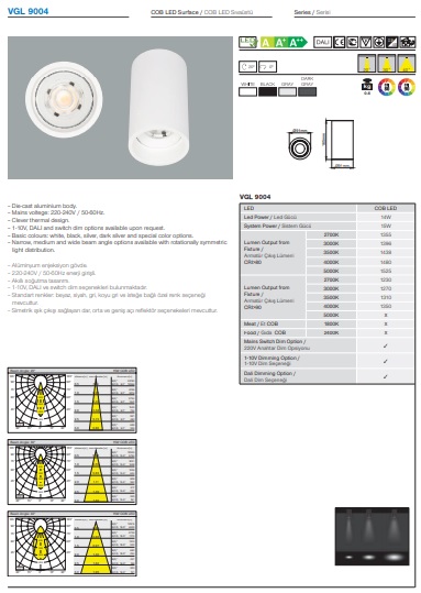 VGL 9004 Ürün Detayları